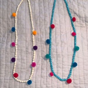 Set of two Pom Pom necklaces